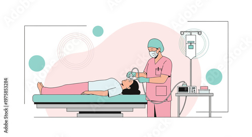 Anesthesiologist Administering Anesthesia to Patient on Operating Table