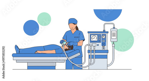 Anesthesiologist Administering Anesthesia to Patient on Operating Table with Ventilator