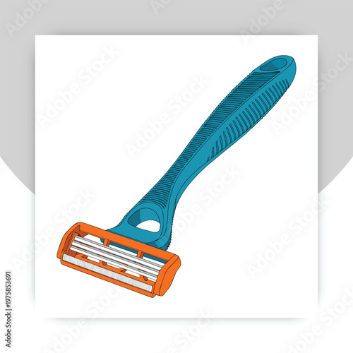 Set of razors for shaving in cartoon style.Vector illustration of razors for men and women: cassette razors, shaver, electric razor, disposable isolated on white background.Hair removal on body, face.