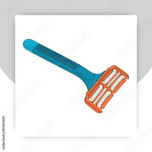 Set of razors for shaving in cartoon style.Vector illustration of razors for men and women: cassette razors, shaver, electric razor, disposable isolated on white background.Hair removal on body, face.