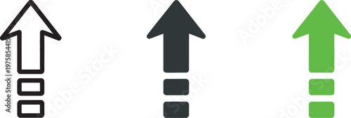 Upgrade arrow icon, increase upward symbol, level up vector illustration, chart boost sign, growth pictogram, success arrow concept, green profit