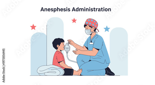 Anesthesist Administers Anesthesia to Child Patient in Hospital Room