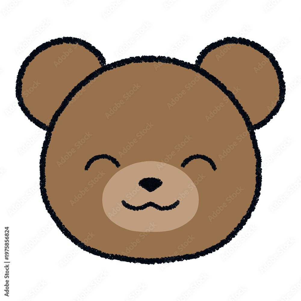 Fototapeta premium cute bear smile face cartoon illustration
