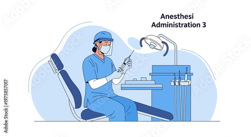 Dentist Administering Anesthesia in Modern Dental Clinic