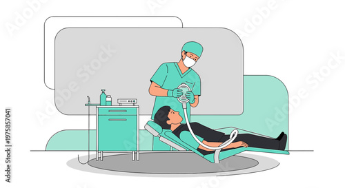 Dentist Administering Anesthesia to Patient During Dental Procedure