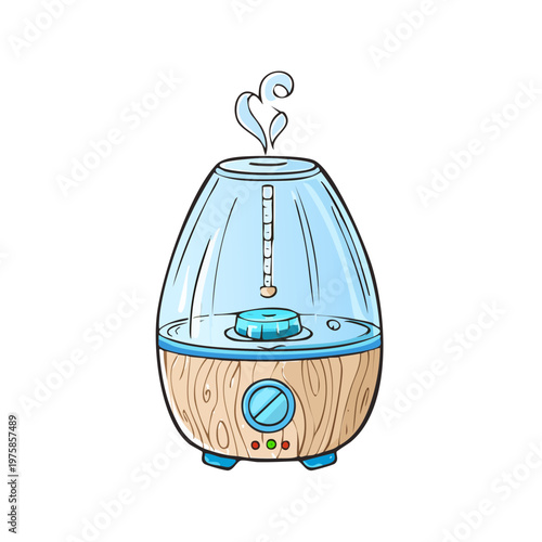 Modern Ultrasonic Aroma Diffuser Emitting a Gentle Mist for Home Wellness and Relaxation