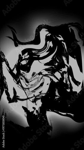 抽象的　水墨画　モーショングラフィックス　バックグラウンド