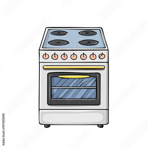 Modern Electric Stove and Oven Appliance for Kitchen Cooking