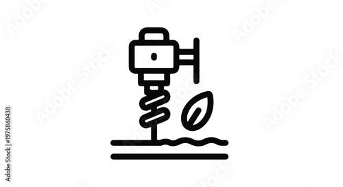 Soil Compactor Machine with Leaf Icon Vector
