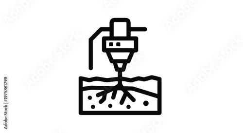 Black Outline 3D Printing Bioprinting Icon Vector