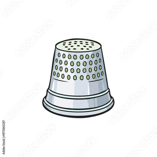 Metal Thimble for Sewing Protection Tool with Pinhole Texture and Shiny Finish