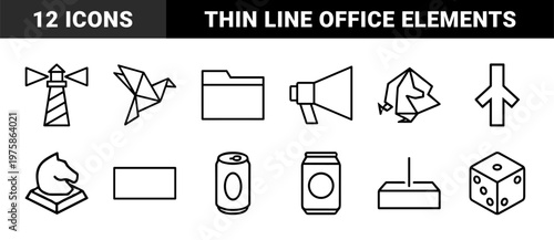 Minimalist business and finance outline icons for web and mobile ui