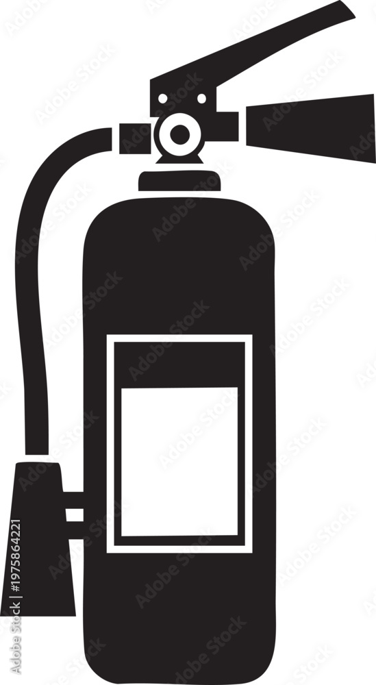 Fototapeta premium A detailed illustration of a fire extinguisher with a hose and nozzle.