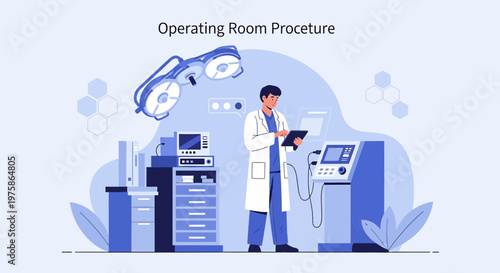Doctor in Operating Room with Medical Equipment and Technology