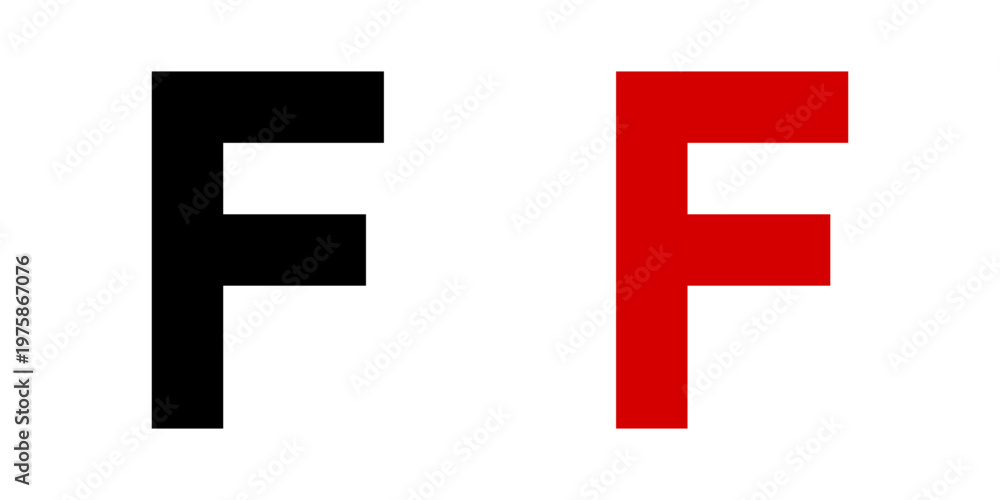Fototapeta premium F black and red Mark school result icons