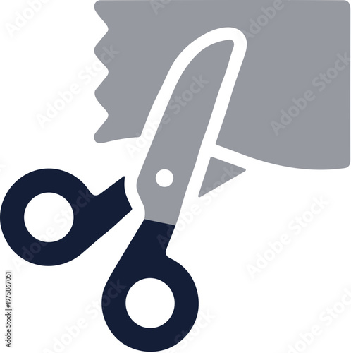 Modern Flat Scissors Cutting Edge Fabric Tailor Tool Icon Symbol