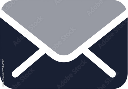 Simple Two Tone Mail Envelope Message Graphic Symbol Icon