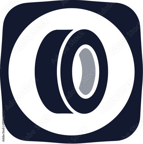 Fun Cartoon Tire Inside Boxy Circle Automotive Part Icon Design