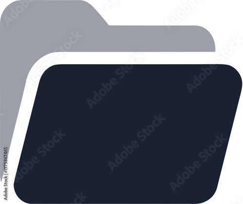 Simple Flat Folder Open Document File Management Shape Icon