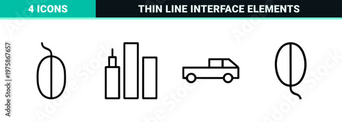 Minimalist electronics and business line icons on grid