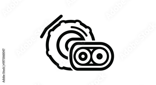 Black and White Car Clutch and Transmission System Vector Icon