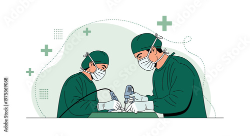 Surgeons Performing Operation in Operating Room with Medical Equipment