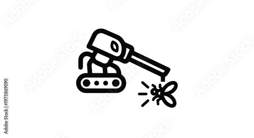 Pest Control Robot Exterminator Icon Vector