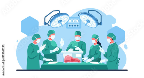 Surgical Team Performing Operation in Modern Operating Room