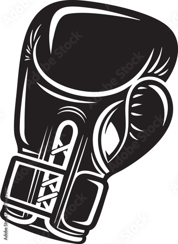 Boxer wears protective sports glove for fighting competition