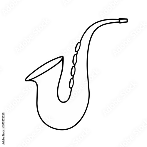 Line illustration of a saxophone
