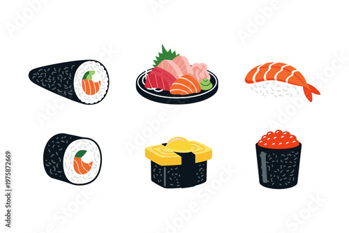 Japanese Sushi Assortment Collection