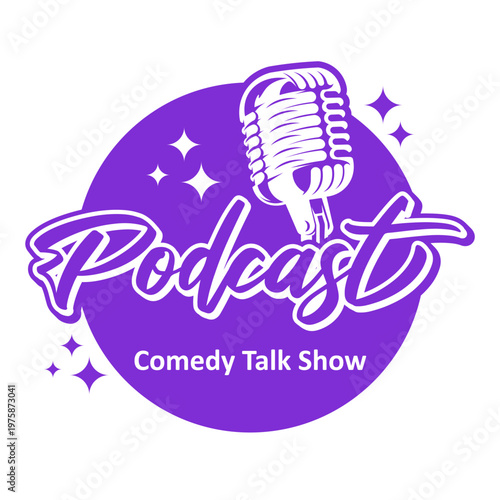 podcast logo comedy show text typography editable text effect font style template design