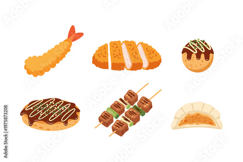 Japanese Food Assortment Illustration
