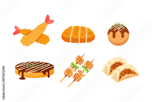 Japanese Food Assortment Illustration