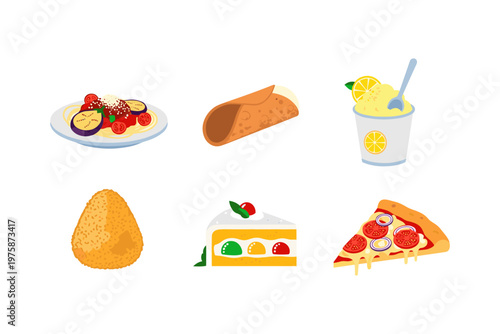 Italian Food Assortment Illustration