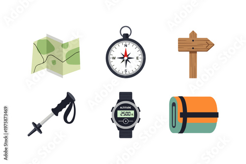 Outdoor Adventure Gear Icons