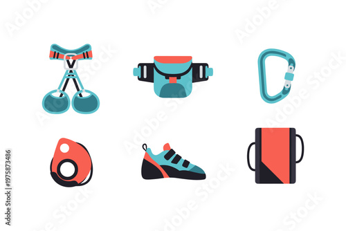 Climbing Gear Icons Set