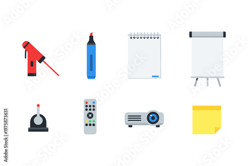Presentation and Office Supplies Icons