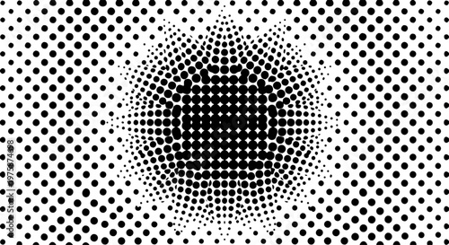 Black and White Halftone Dot Pattern Background. Minimalist Gradient Vector Illustration for Modern Tech Branding, Comic Book Pop Art Style, and UI/UX Web Design Layouts