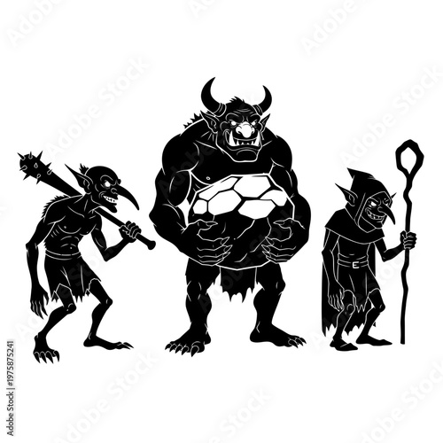 Fantasy Trolls and Ogres with Soccer Ball - Dark Fantasy Creatures
