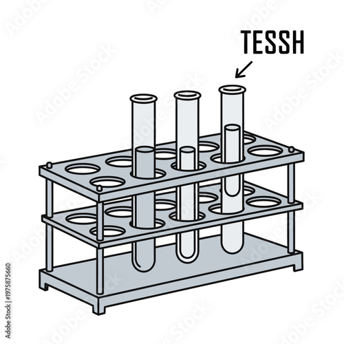 Laboratory test tubes with liquid in a rack, science experiment, research, chemistry