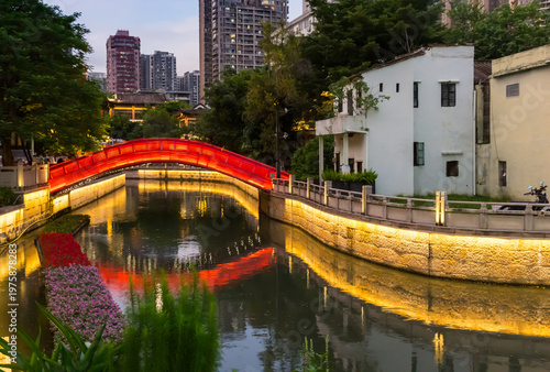 Wallpaper Mural Illuminated canal of the Yongqingfang district in Guangzhou, China Torontodigital.ca