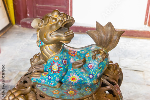 Wallpaper Mural Cloisonne enamel bronze lion figure in Tianjin, China Torontodigital.ca