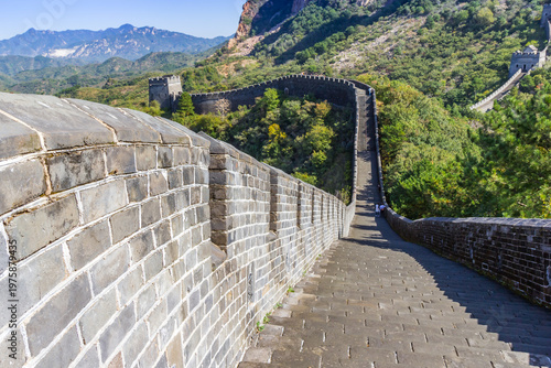 Wallpaper Mural Steep descent of the Great Chinese Wall in Huangyaguan, China Torontodigital.ca