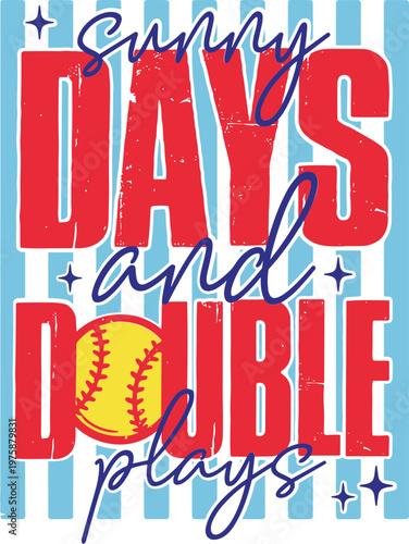 Sunny Days & Double Plays Svg, girly game svg, softball game svg 