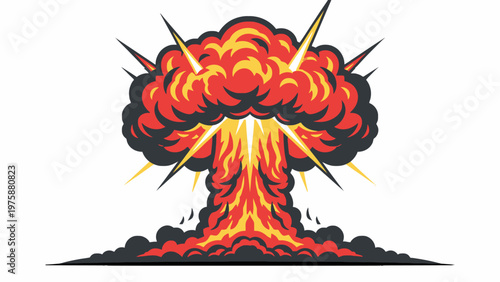 Nuclear Explosion Mushroom Cloud Vector Illustration