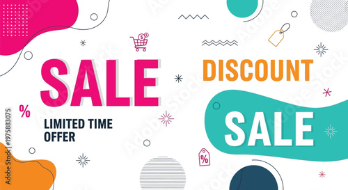 A vibrant sale advertisement with a limited time offer and discount