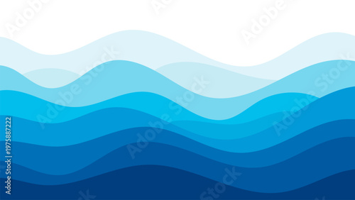 Abstract Blue Wave Background Layered Ocean Water Fluid Design Minimal Vector