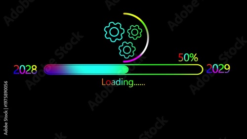 loading bar animation with optional luma matte. Alpha Luma Matte included. 4k video black background 
