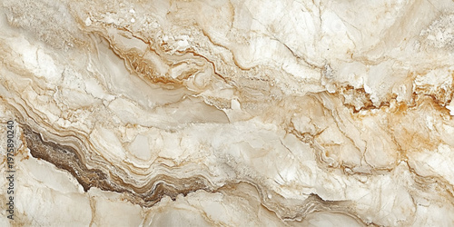 Premium Marble Slab with Soft Earth Tone Veins. Polished Marble Texture with Fluid Natural Design. 